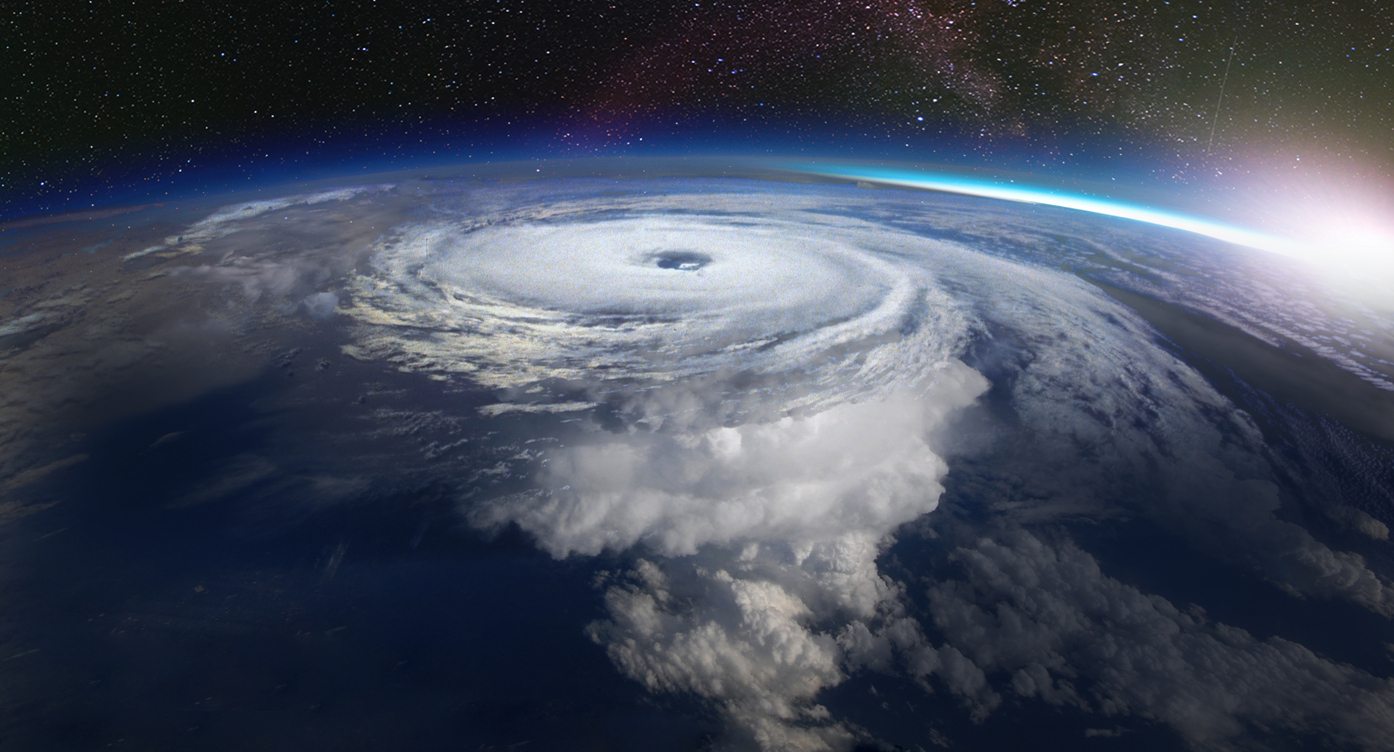 Giant Hurricane Seen from the Space